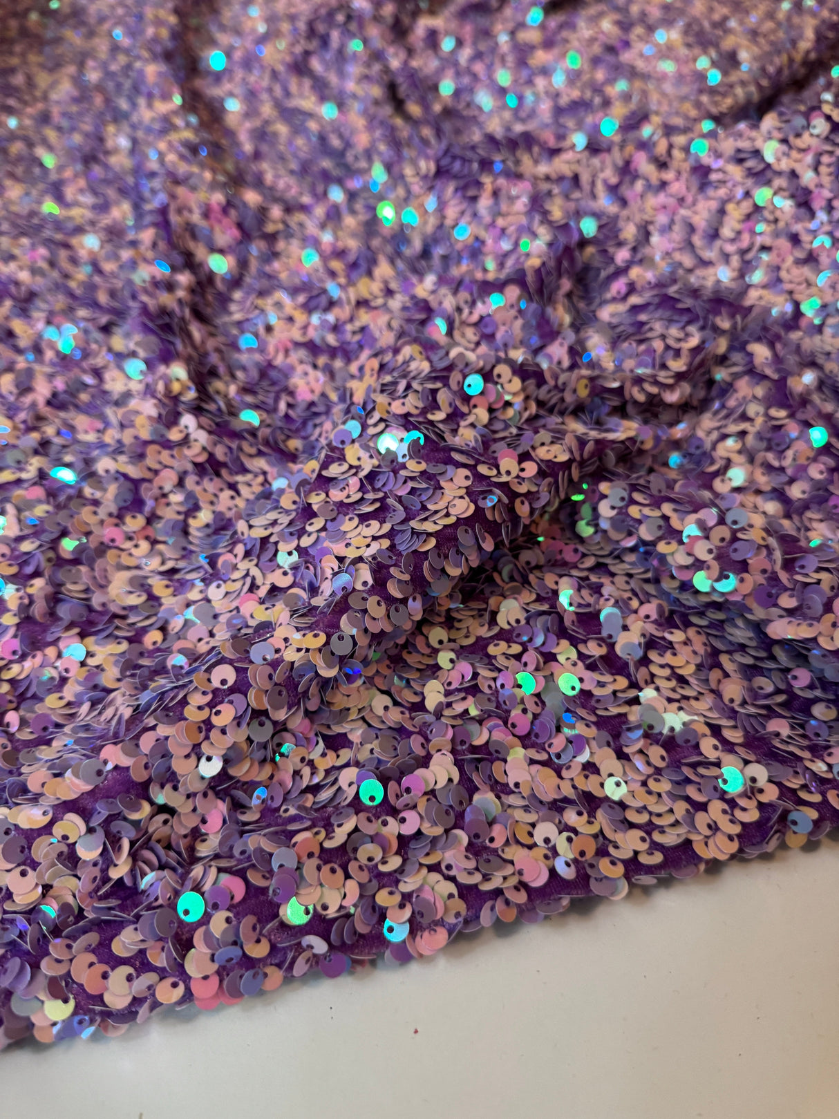 Stretch Sequin on Velvet Lilac