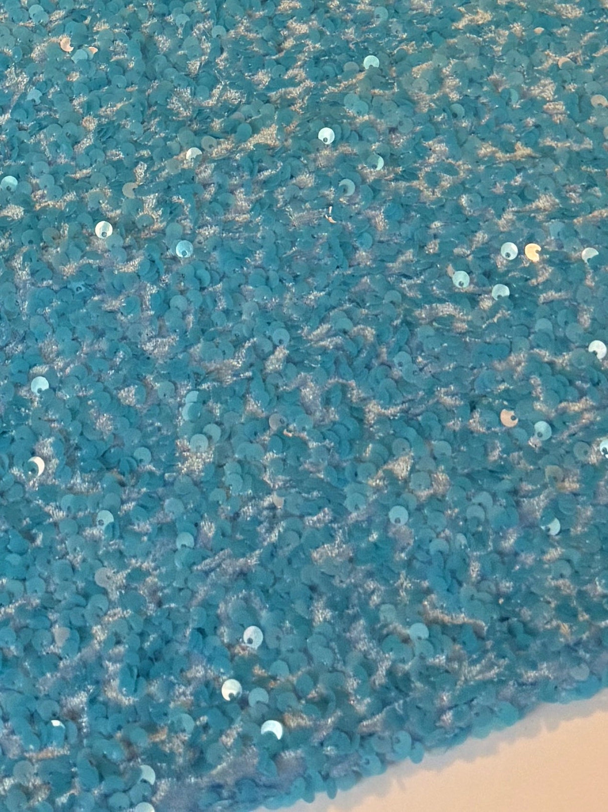 Aqua Blue Sequin on Velvet