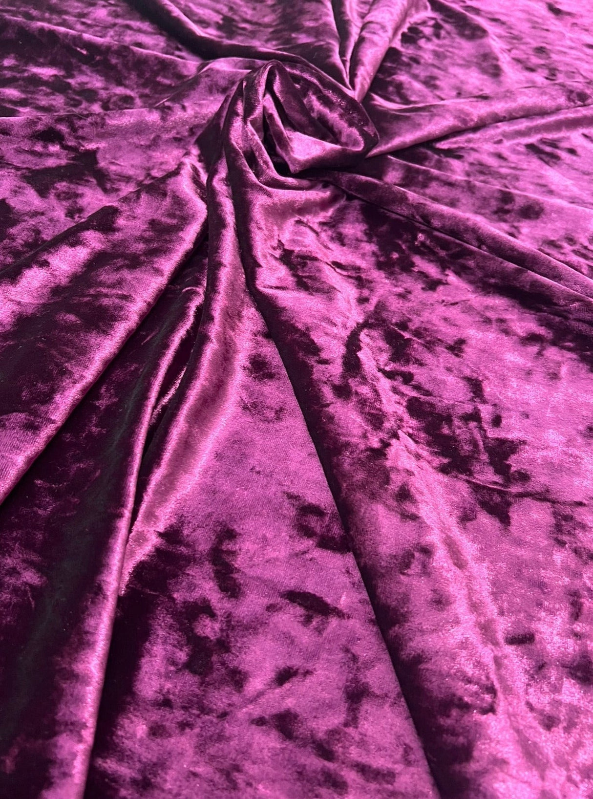 Stretch Crushed Velvet Eggplant Purple