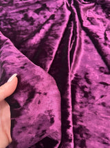 Stretch Crushed Velvet Eggplant Purple