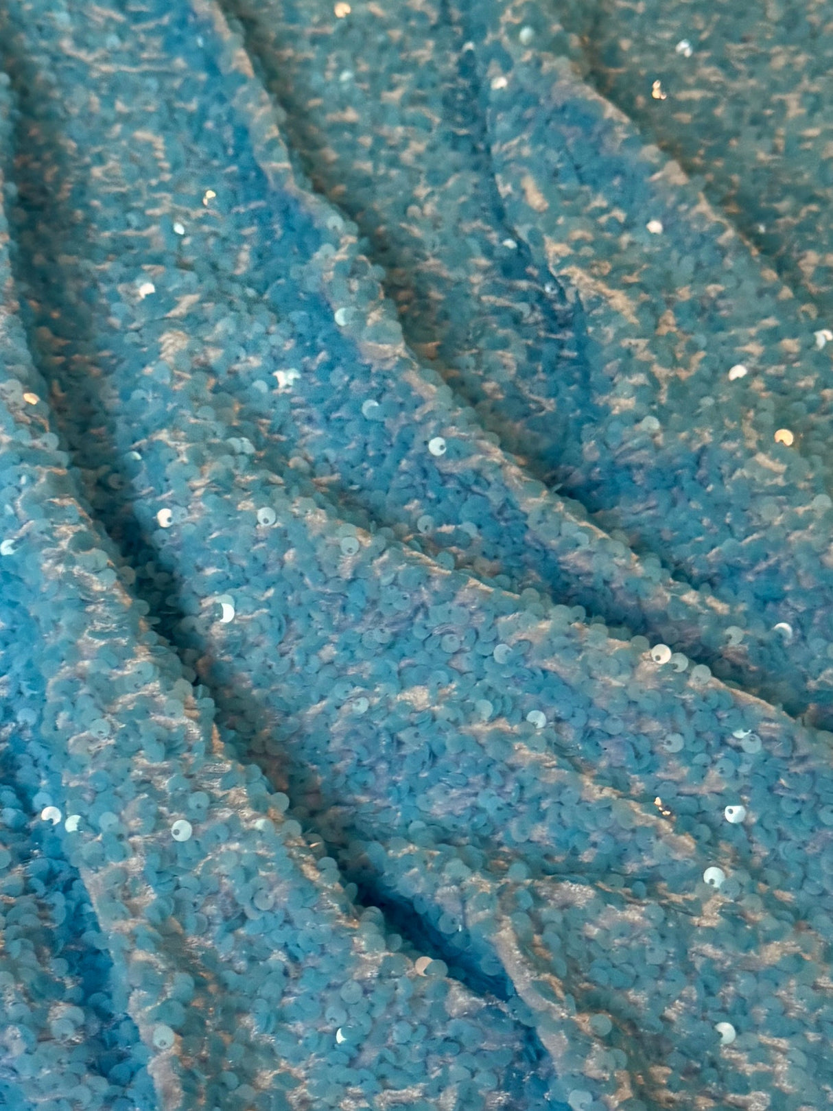 Aqua Blue Sequin on Velvet