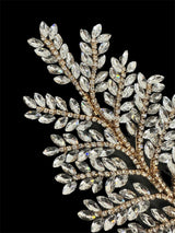 Gold Silver Bridal Leaves Rhinestone Applique
