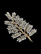 Gold Silver Bridal Leaves Rhinestone Applique