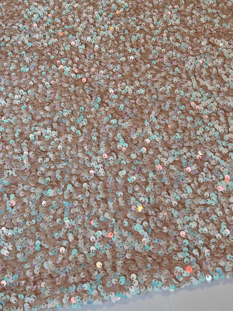 Champagne Iridescent Sequin on Velvet