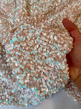 Champagne Iridescent Sequin on Velvet
