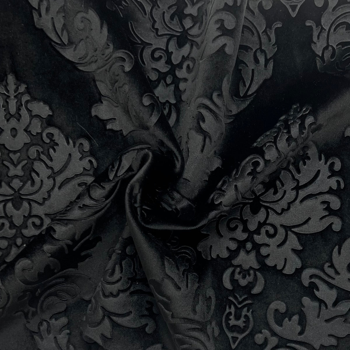 Damask Embossed Velvet Fabric - Damask Pattern, 55" Width, 100% Polyester (1 Yard)