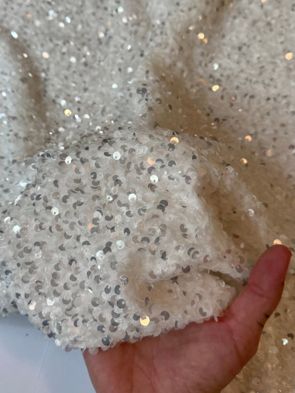 Sequin Velvet Off White