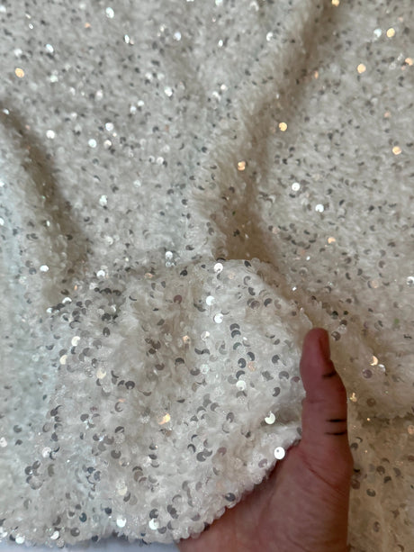Sequin Velvet Off White