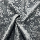 Damask Embossed Velvet Fabric - Damask Pattern, 55" Width, 100% Polyester (1 Yard)