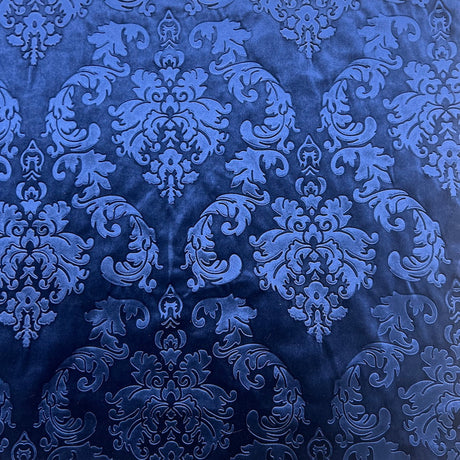 Damask Embossed Velvet Fabric - Damask Pattern, 55" Width, 100% Polyester (1 Yard)