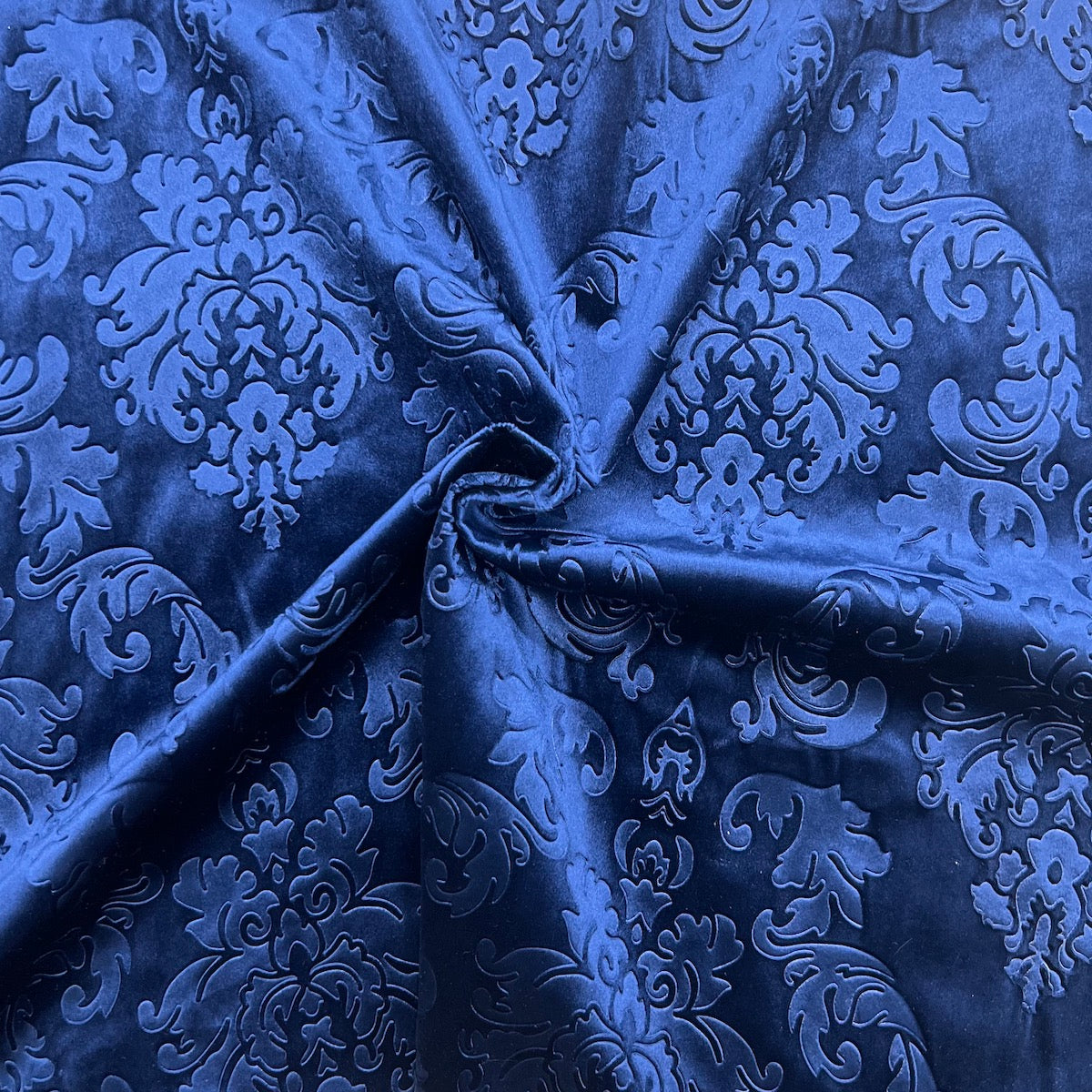Damask Embossed Velvet Fabric - Damask Pattern, 55" Width, 100% Polyester (1 Yard)
