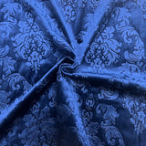 Damask Embossed Velvet Fabric - Damask Pattern, 55" Width, 100% Polyester (1 Yard)