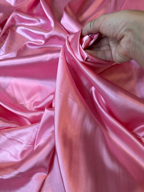 Stretch Satin Bubble Gum Pink