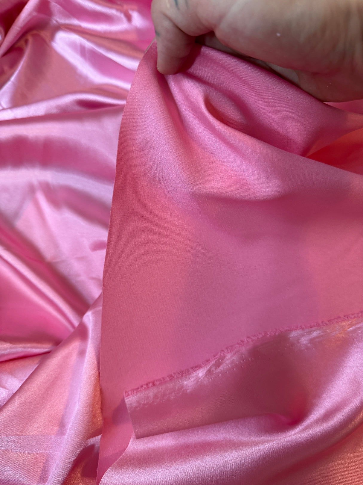 Stretch Satin Bubble Gum Pink