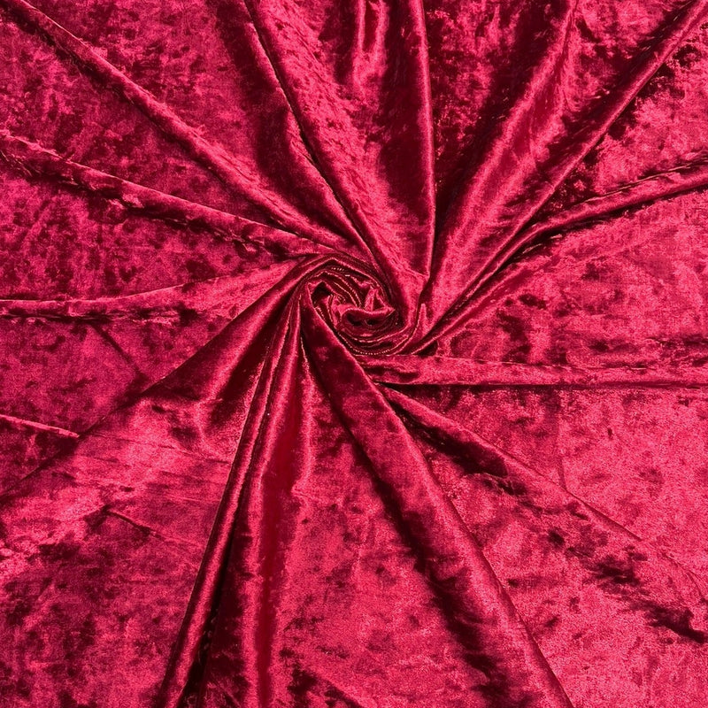 Stretch Crushed Velvet Burgundy