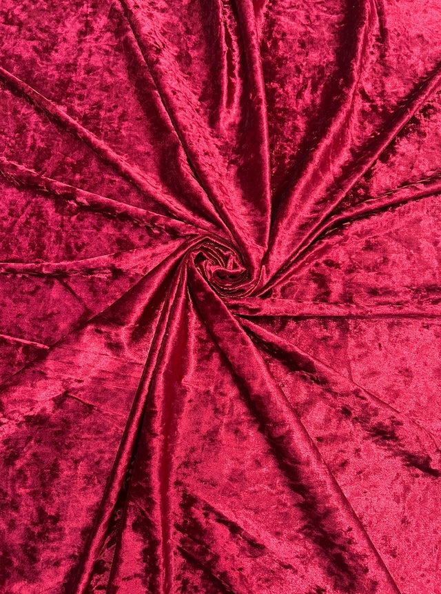 Stretch Crushed Velvet Burgundy