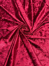 Stretch Crushed Velvet Burgundy