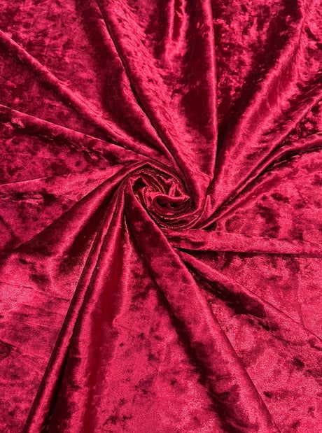 Stretch Crushed Velvet Burgundy