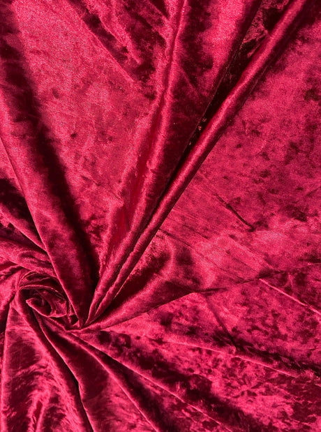 Stretch Crushed Velvet Burgundy