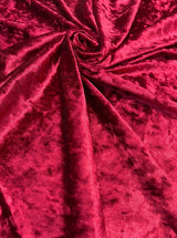 Stretch Crushed Velvet Burgundy