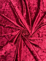 Stretch Crushed Velvet Burgundy