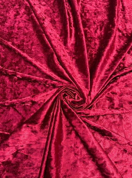Stretch Crushed Velvet Burgundy