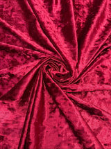 Stretch Crushed Velvet Burgundy