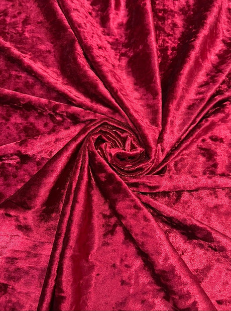 Stretch Crushed Velvet Burgundy
