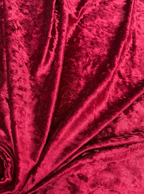 Stretch Crushed Velvet Burgundy