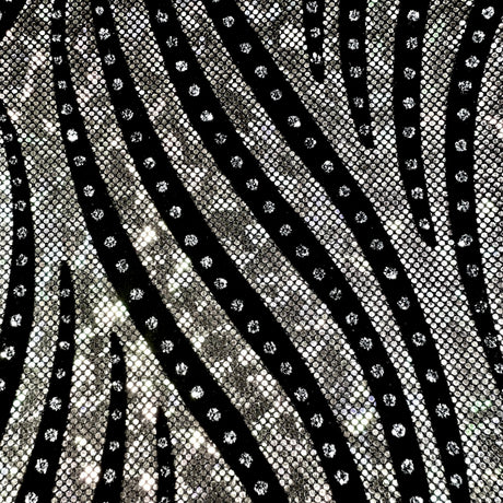 Nylon Spandex Zebra Flock Hologram Fabric