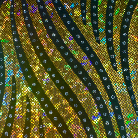 Nylon Spandex Zebra Flock Hologram Fabric