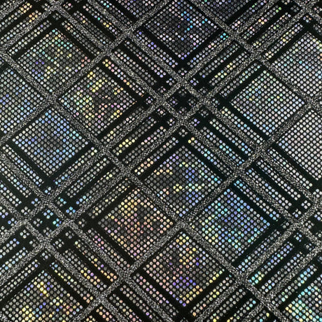 Nylon Spandex Hologram Flocking Glitter Fabric 60"