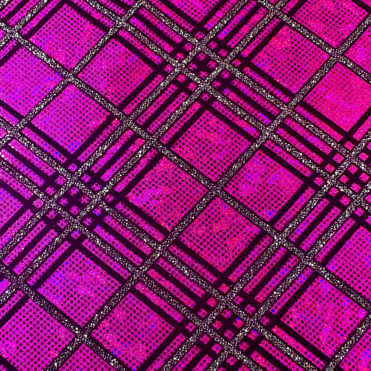 Nylon Spandex Hologram Flocking Glitter Fabric 60"