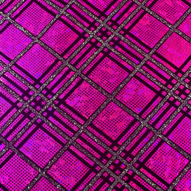 Nylon Spandex Hologram Flocking Glitter Fabric 60"