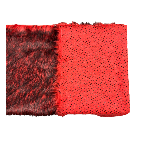 Husky Print Long Pile Shaggy Faux Fur Fabric - 50 Percent Acrylic 50 Percent Polyester Fabric, Husky Print, 60" Width, 2" Pile Length (1 Yard)
