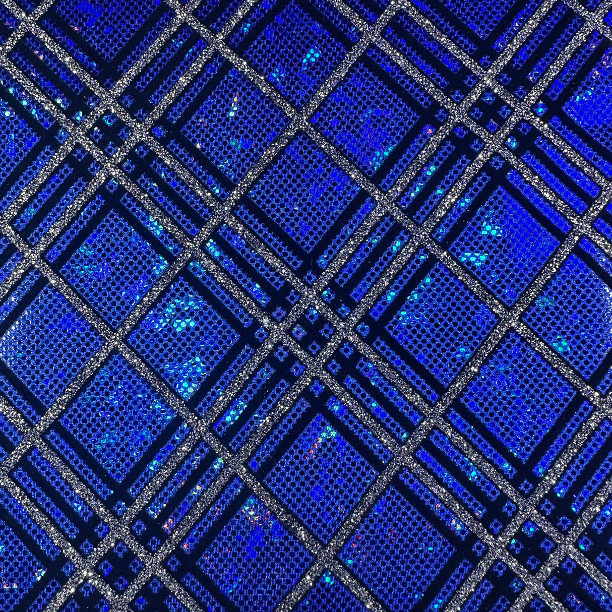 Nylon Spandex Hologram Flocking Glitter Fabric 60"