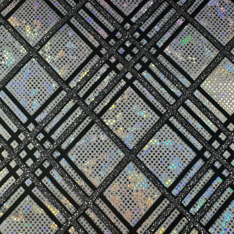 Nylon Spandex Hologram Flocking Glitter Fabric 60"