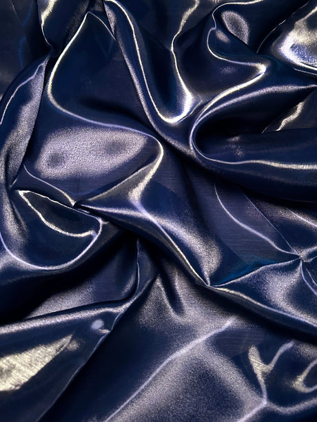 Liquid Shimmery Organza Navy Blue