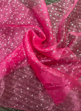 Sheer Shooting Star Organza Hot Pink