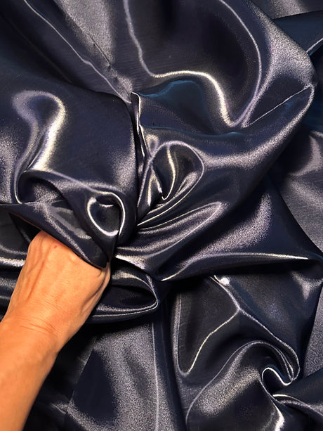 Liquid Shimmery Organza Navy Blue
