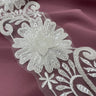 1 Yard Beaded 3D Floral Lace Trimming Embroidered on 100% Polyester Net Mesh 3.5" Wide