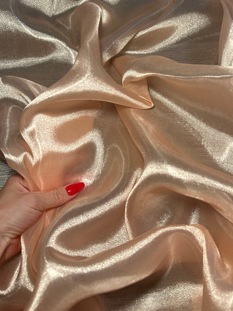 Liquid Shimmery Organza Light Peach
