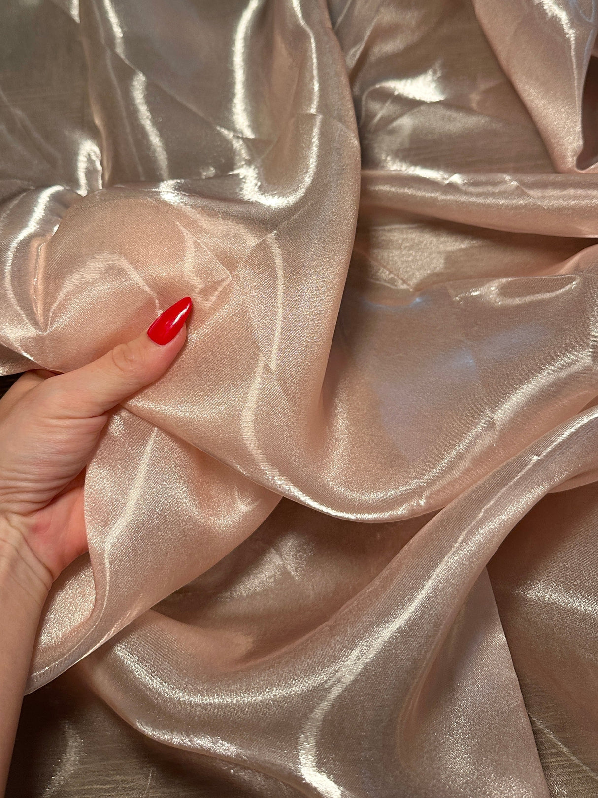 Liquid Shimmery Organza in Blush Pink