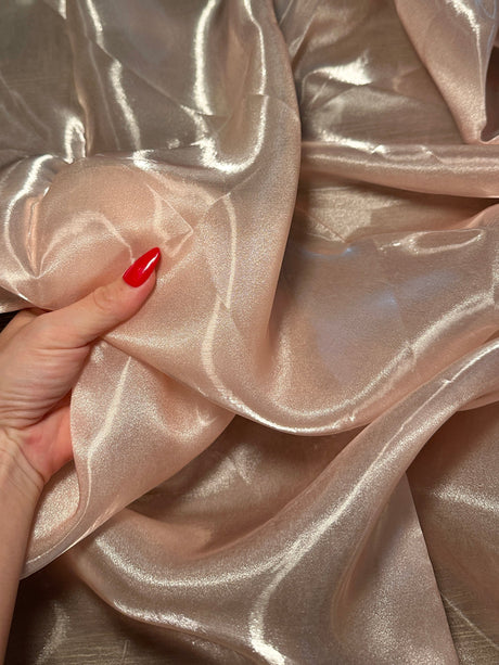 Liquid Shimmery Organza in Blush Pink