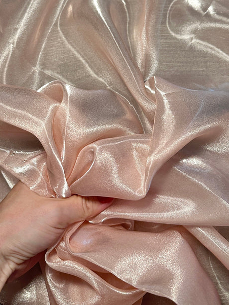 Liquid Shimmery Organza in Blush Pink