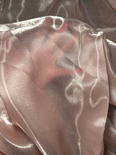 Liquid Shimmery Organza in Blush Pink