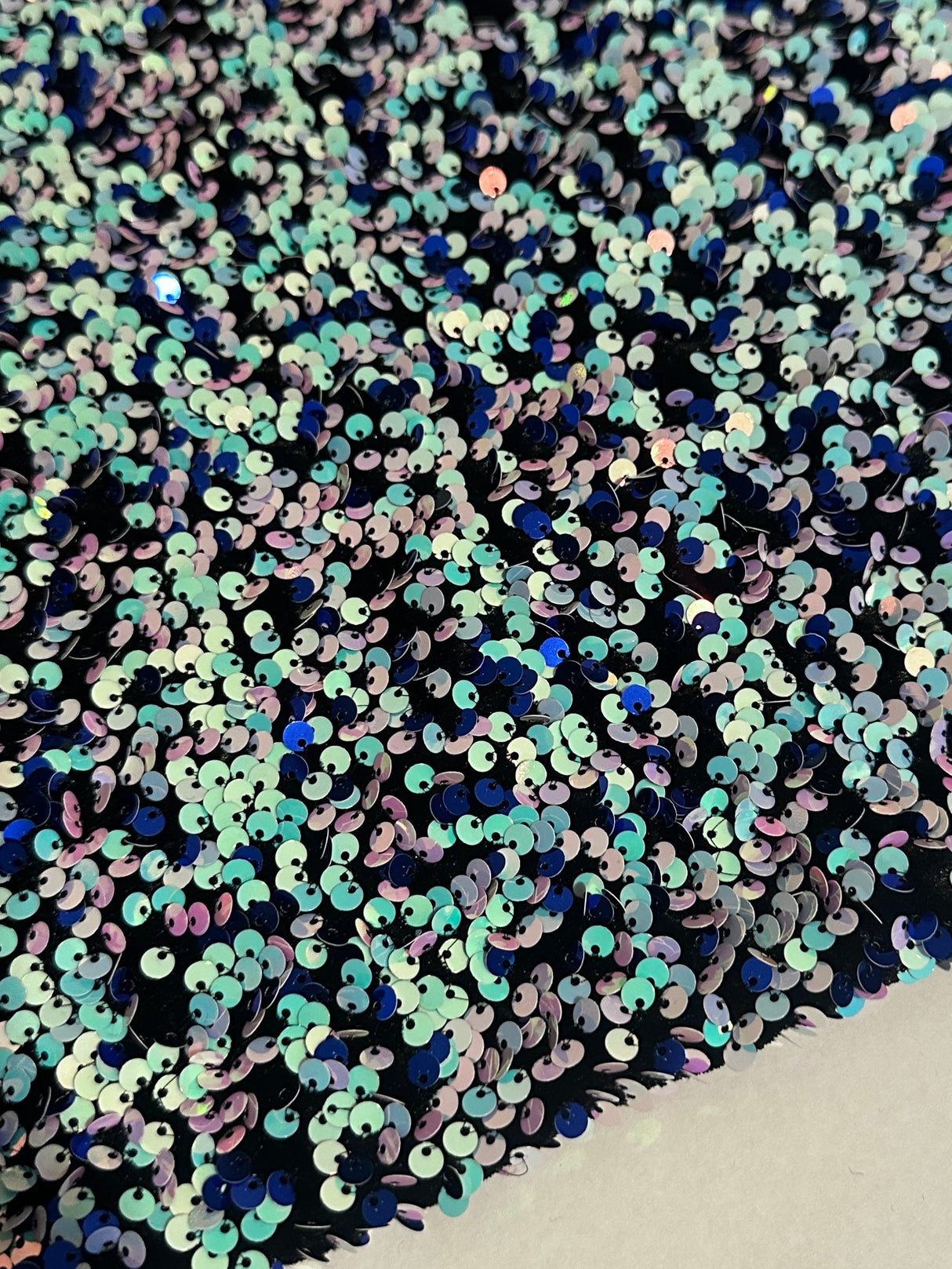 Stretch Sequin on Velvet Mermaid Blue