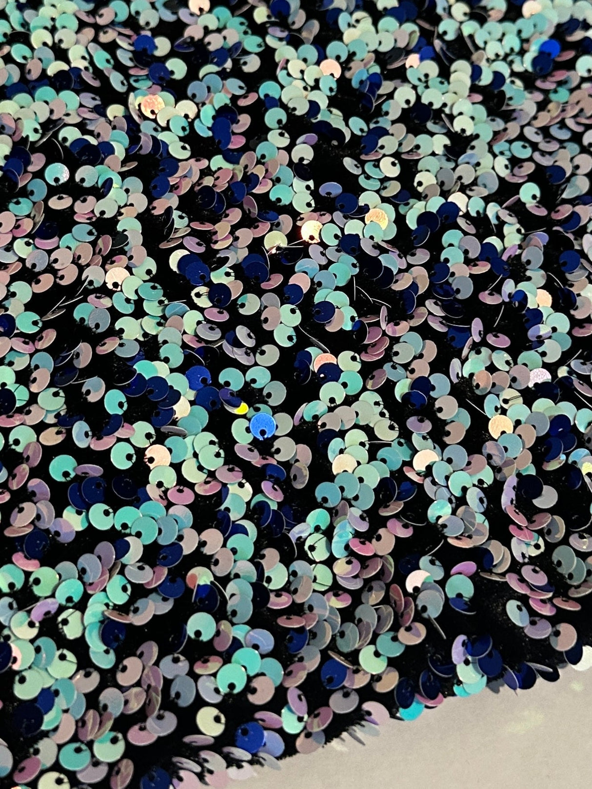 Stretch Sequin on Velvet Mermaid Blue