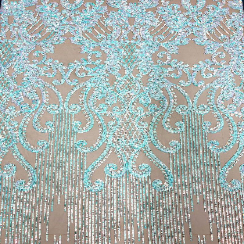 Stretch Sequins Damask Fabric