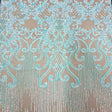 Stretch Sequins Damask Fabric